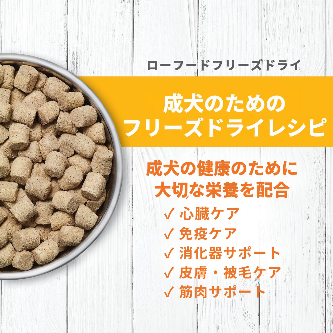 インスティンクト 成犬用ローロンジェビティ フリーズドライチキン 141g