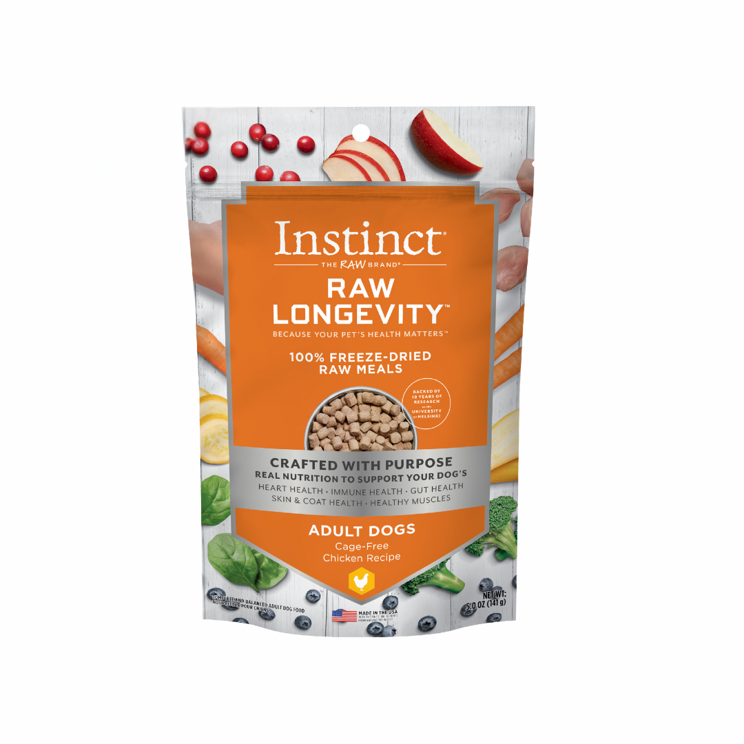 【限定セール】送料無料!インスティンクト 成犬用ローロンジェビティ フリーズドライチキン 141g
