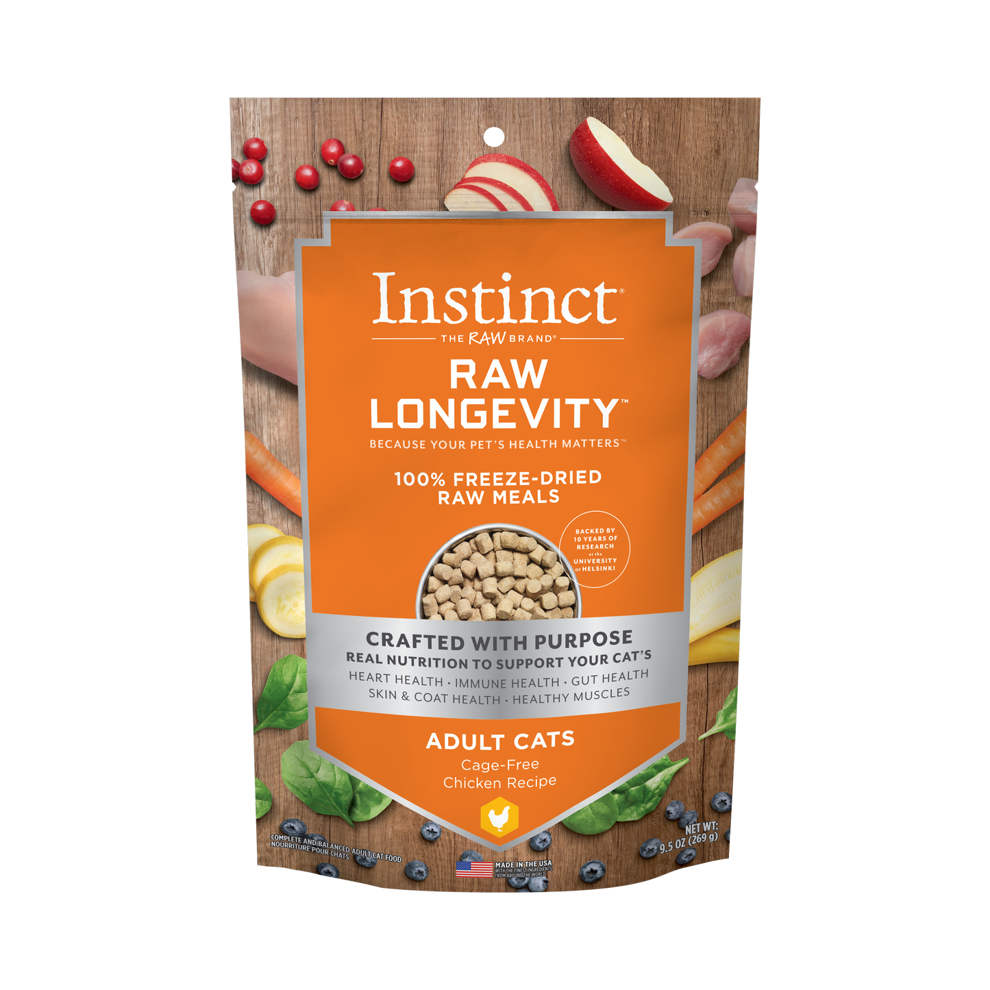 【限定セール】インスティンクト 成猫用ローロンジェビティ フリーズドライチキン 269g