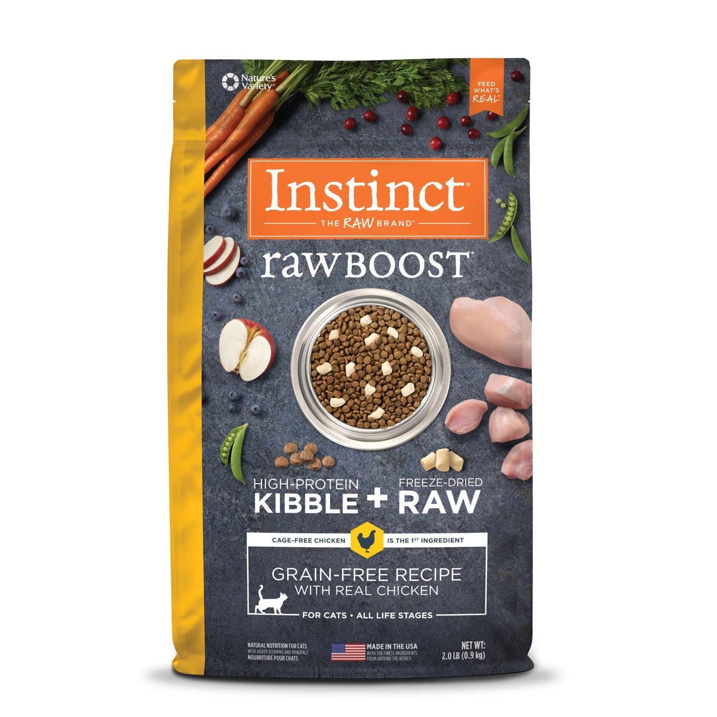 インスティンクト 猫用総合栄養食フリーズドライチキン入り rawboost 900g